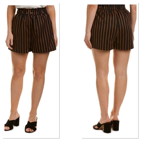 Grey Lab Navy Blue Pinstripe High Waist Shorts Size Small - Picture 3 of 8